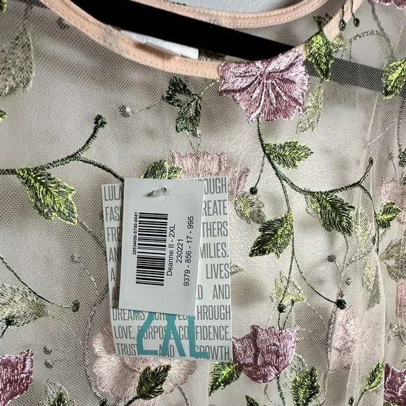 LuLaRoe Deanne II Sheer Floral Maxi Dress 2XL - Picture 3 of 13
